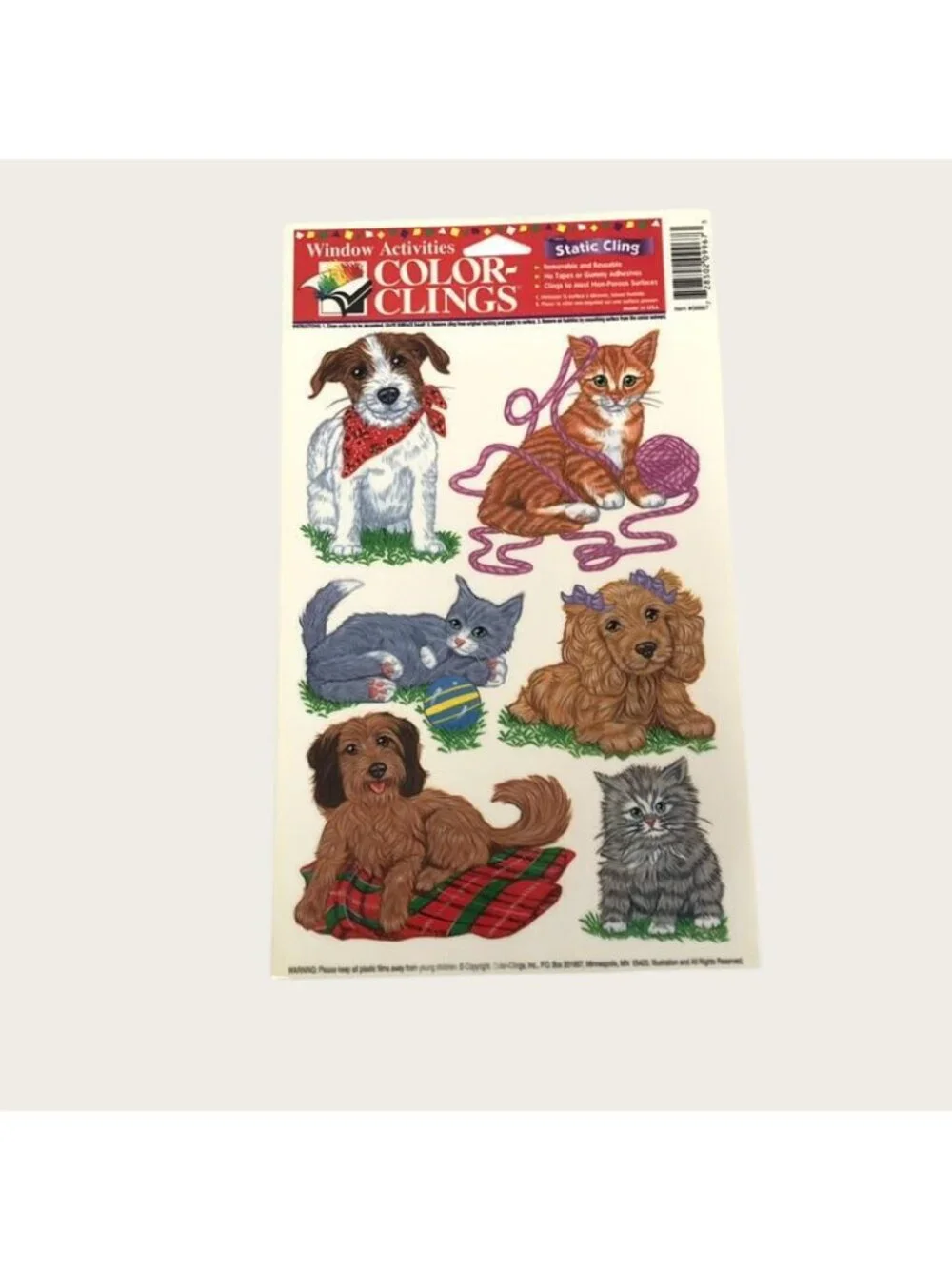 Lot of 14 NEW Static Window Clings Farm Fish Dolls Colors Shapes Homeschool